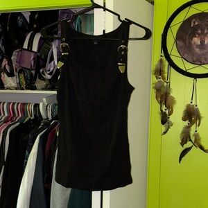 Torrid Black Tank Top with Buckle Accents 1